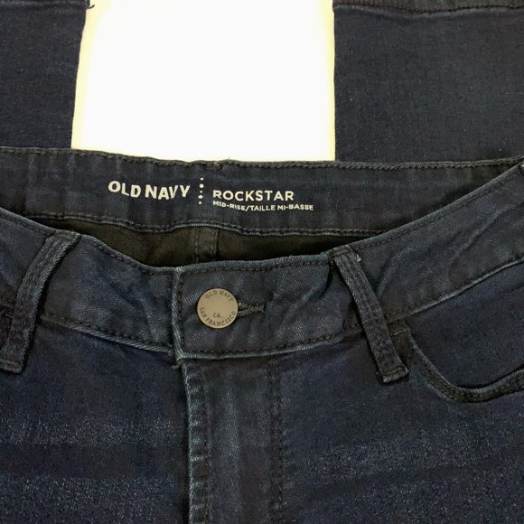 Old Navy Dark Wash Rockstar Midrise Skinny Jeans - Size 4 - Picture 6 of 7